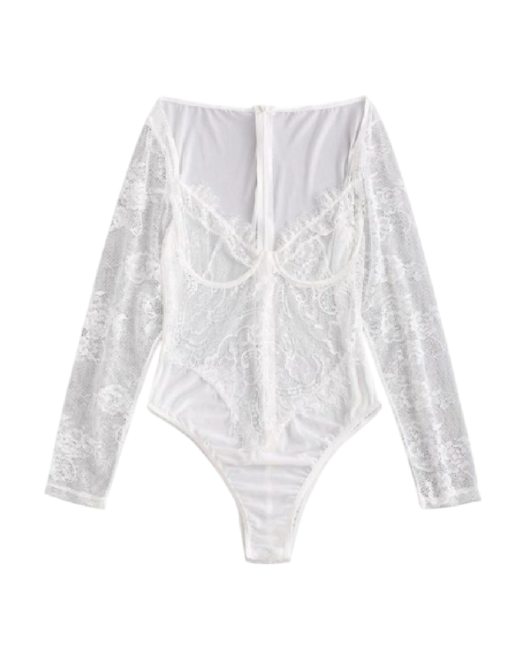 Body blanco de encaje con varillas