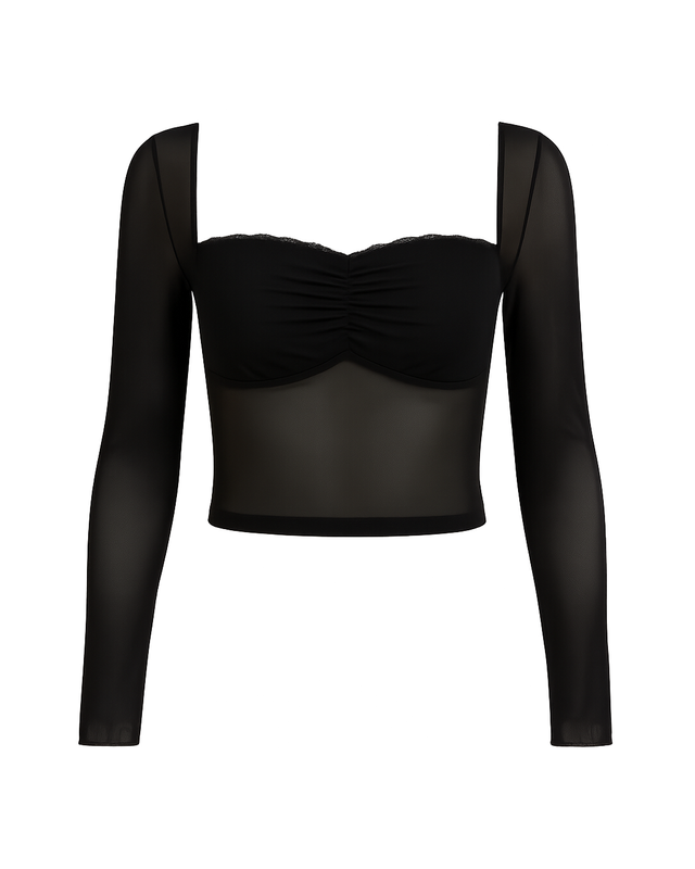 Top manga larga con espalda en mesh