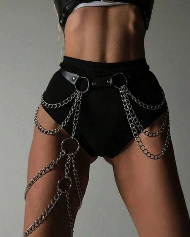 Arnes de cintura con cadena con agarrador de pierna