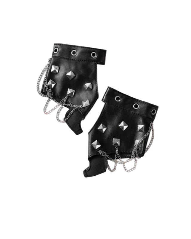 Guantes con diseño de tachuelas