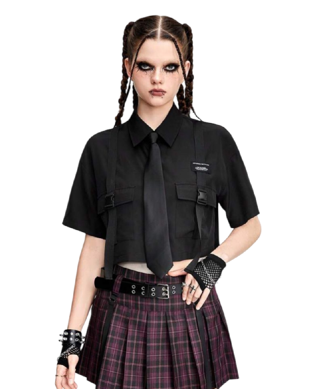 Blusa con botones y corbata incluida