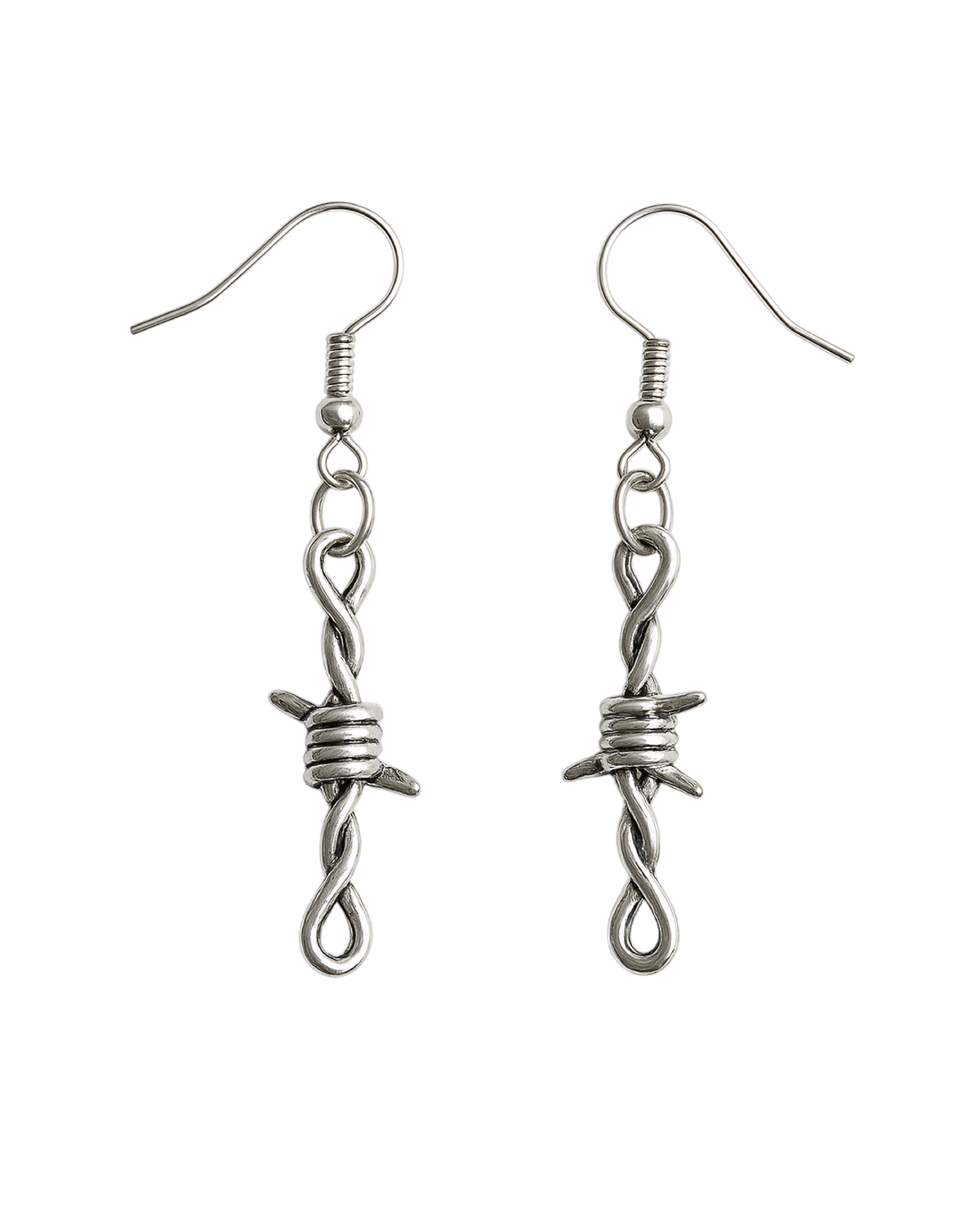 Aretes de púas metálicas