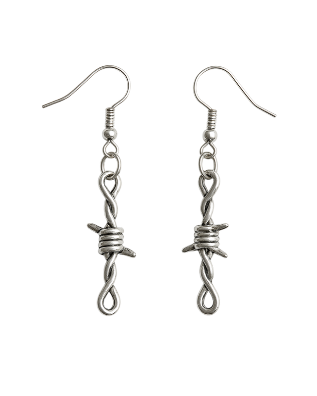 Aretes de púas metálicas
