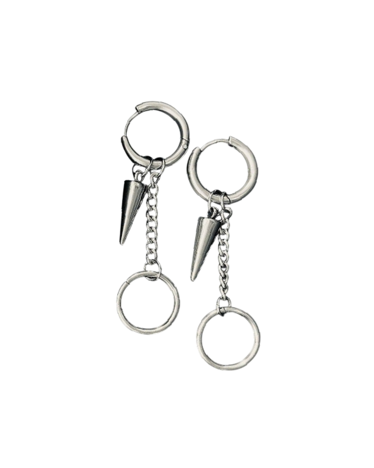 Aretes con cadena y púas