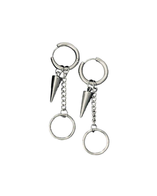 Aretes con cadena y púas