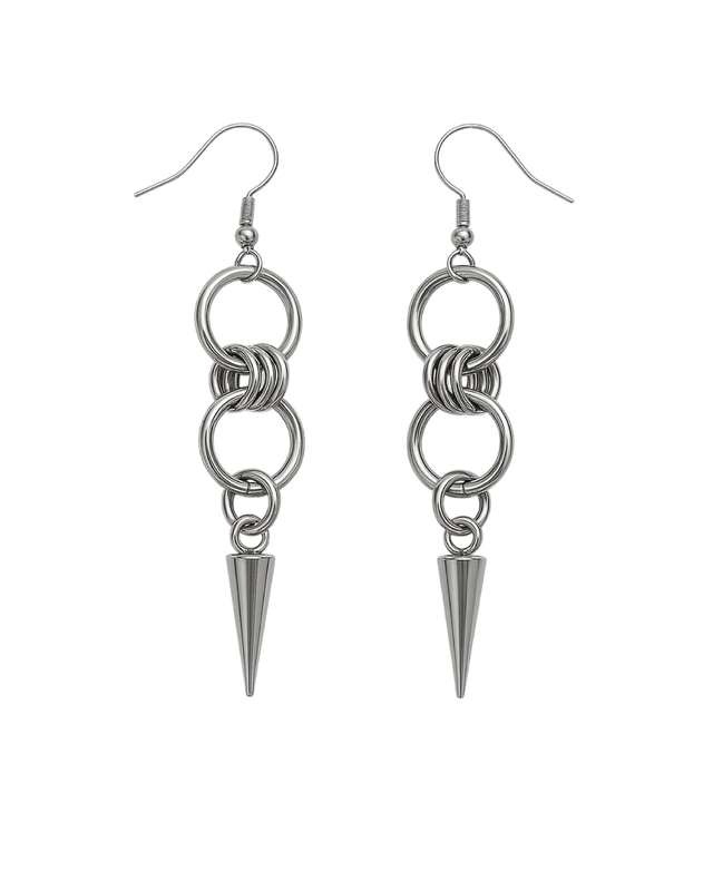 Aretes largos de púas