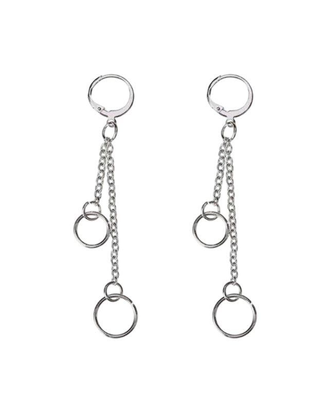 Aretes largos con diseño de cadena