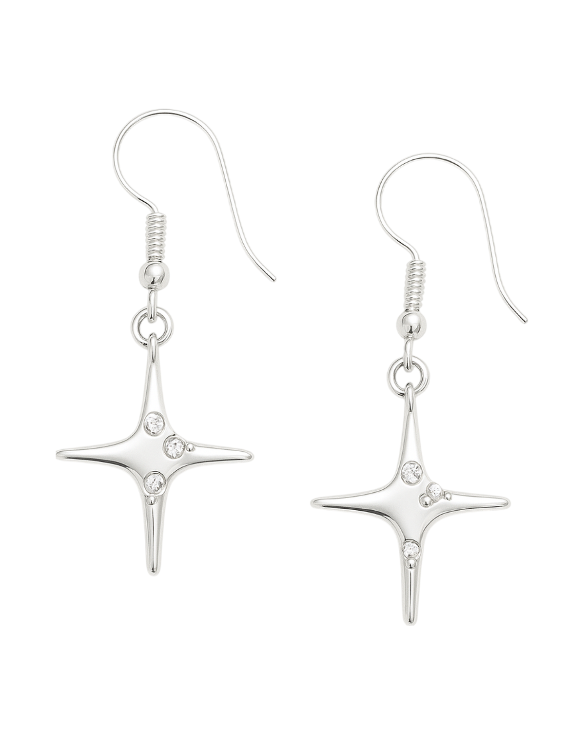 Aretes de estrella con piedras incrustadas