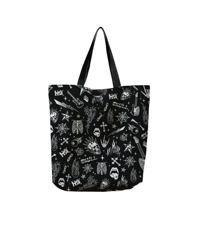 Tote Bag de Lona con Calaveras Estilo Punk