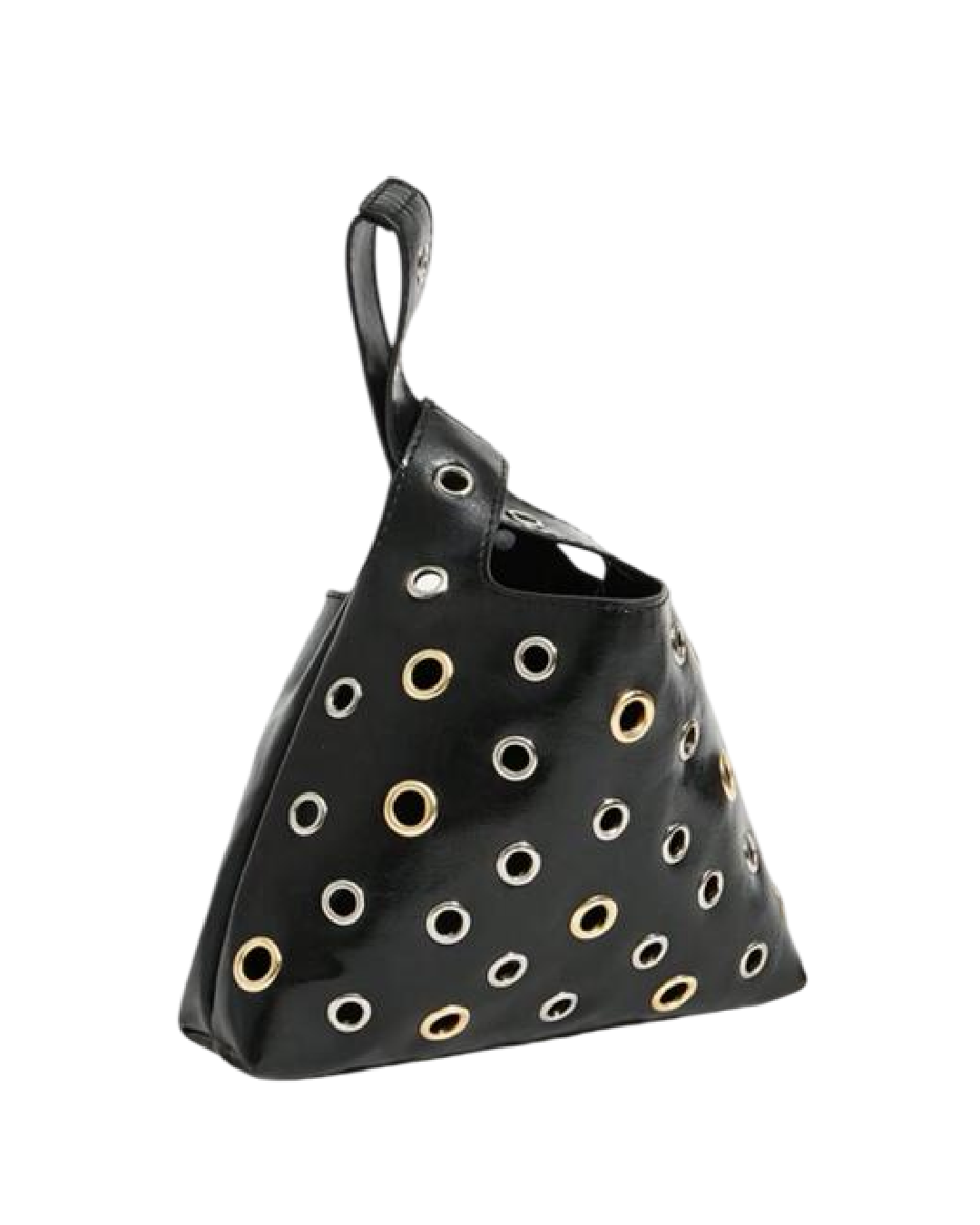Bolso de Mano con Remaches Plateados