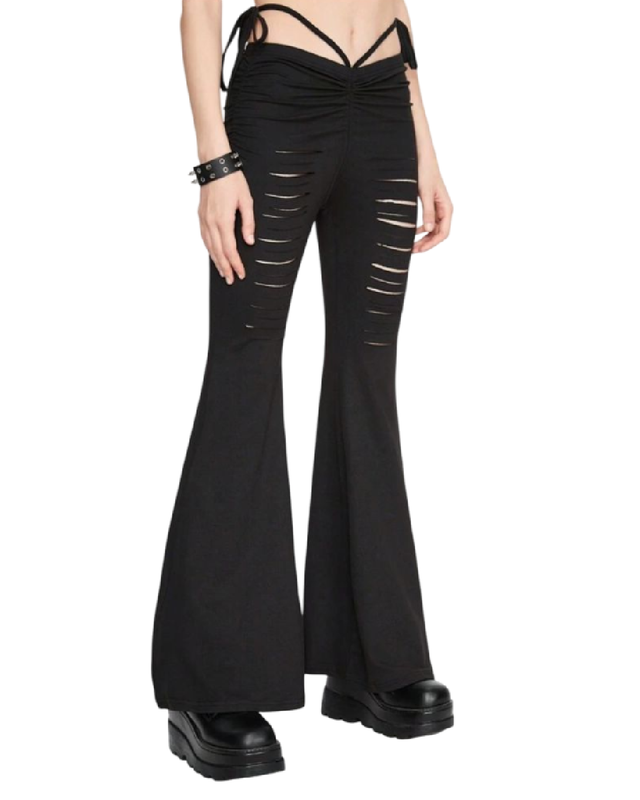 Pantalón flare con aberturas laterales