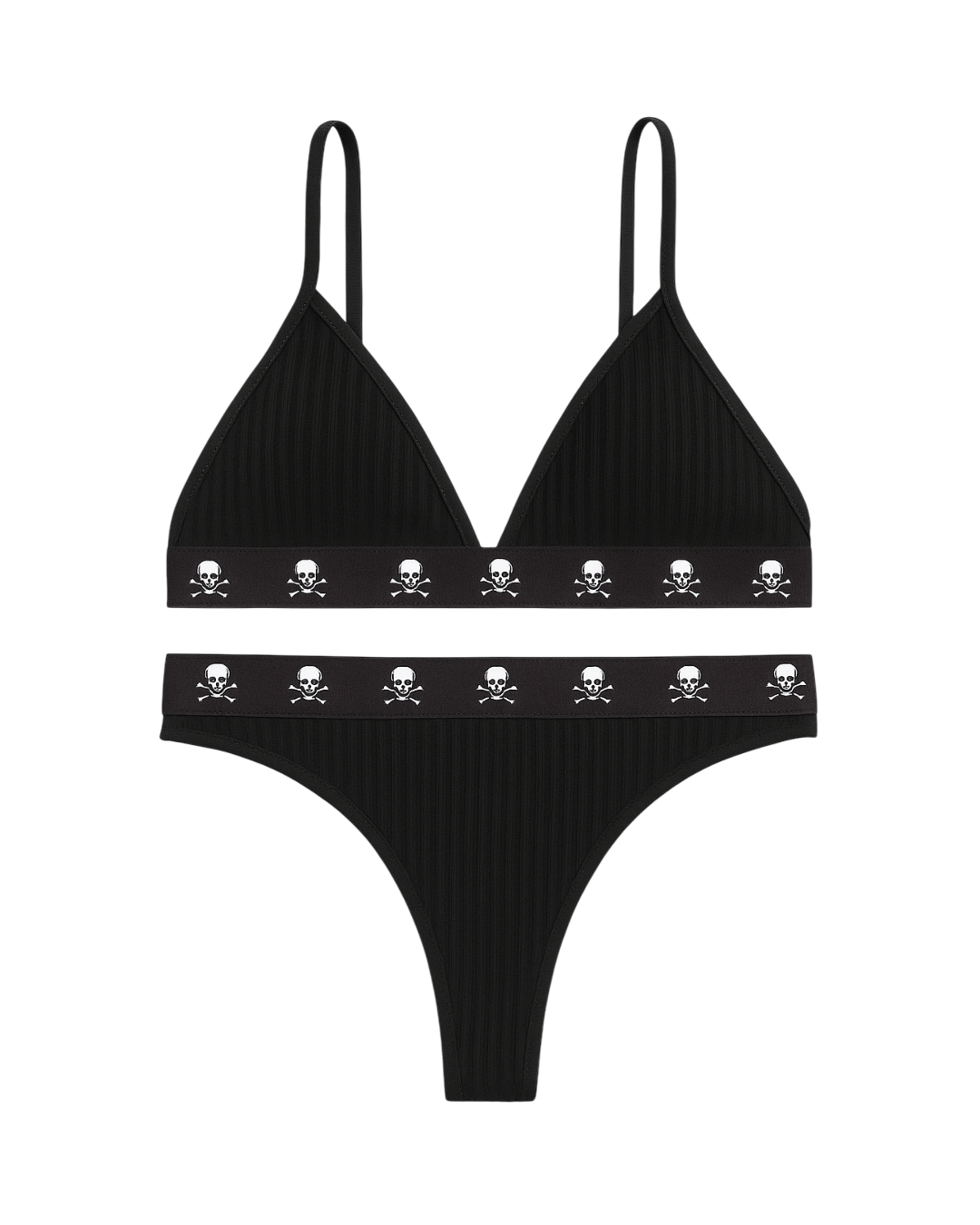 Lencería con estampado de calaveras