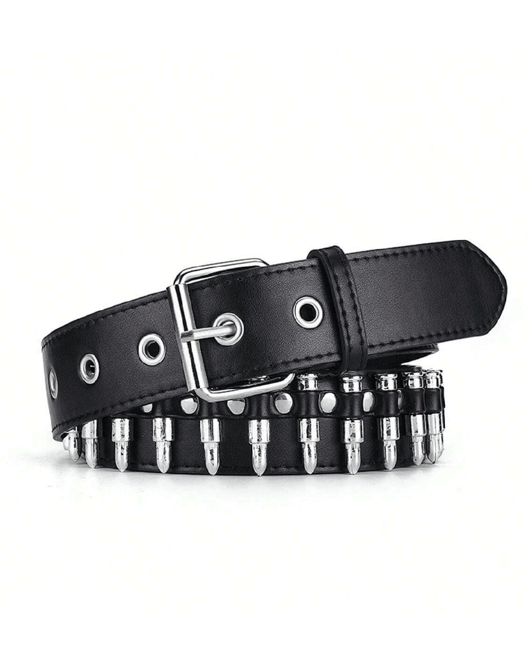 Cinturón estilo punk con balas decorativas