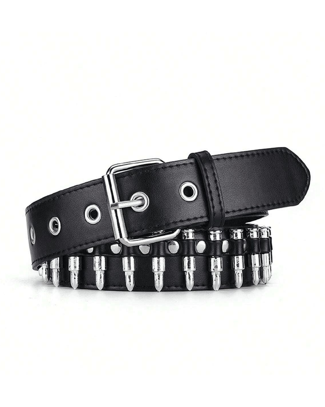 Cinturón estilo punk con balas decorativas