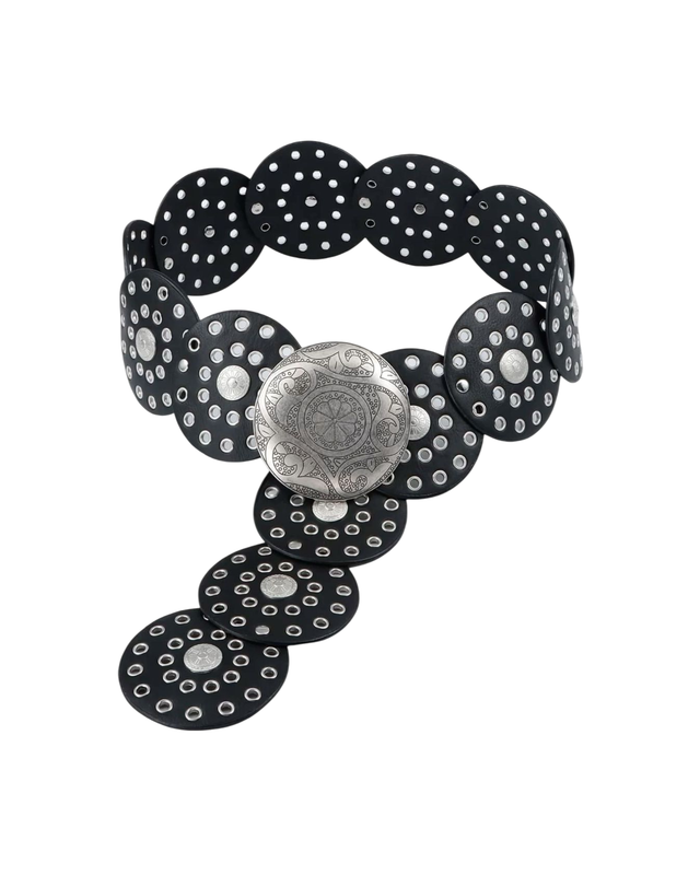 Cinturón estilo boho con hebilla de flor