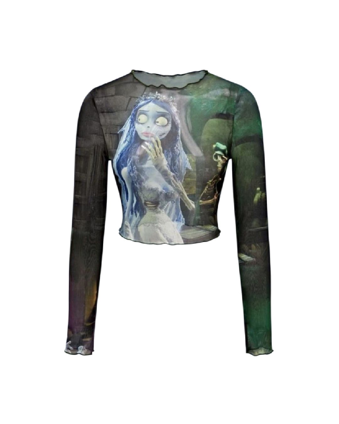 Top mesh con estampado de &#39;El Cadáver de la Novia&#39;