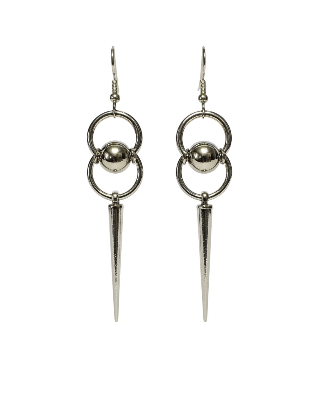 Aretes largos clásicos de acero inoxidable