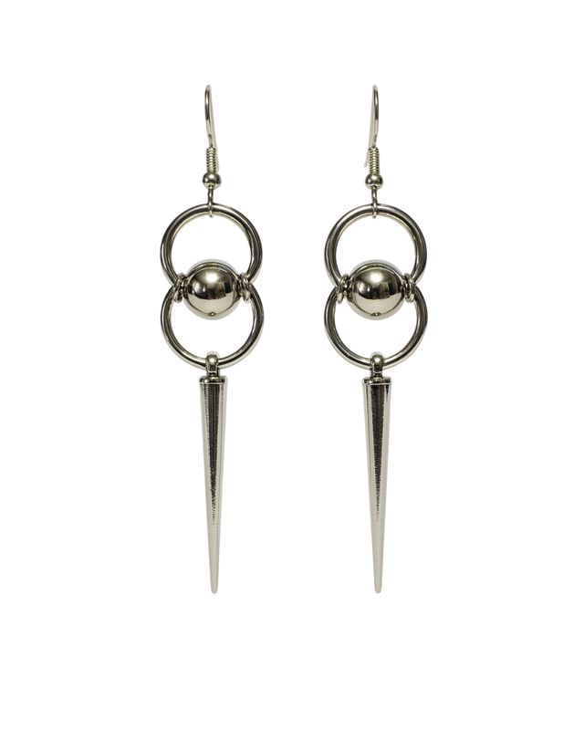 Aretes largos clásicos de acero inoxidable