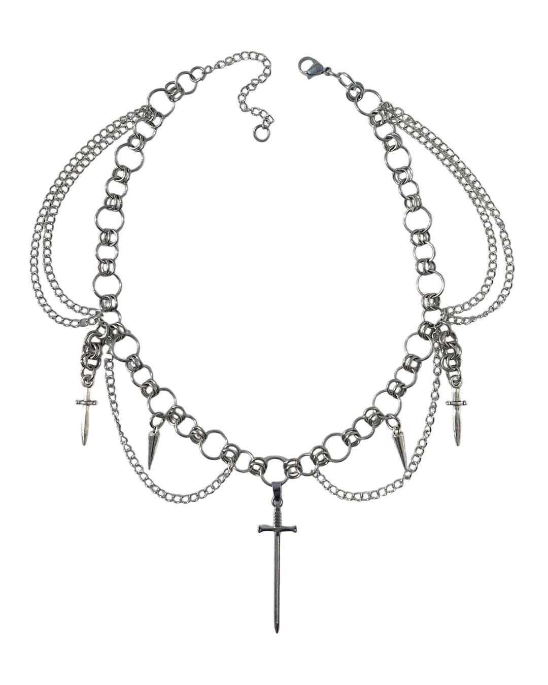 Collar en capas con diseño de púas