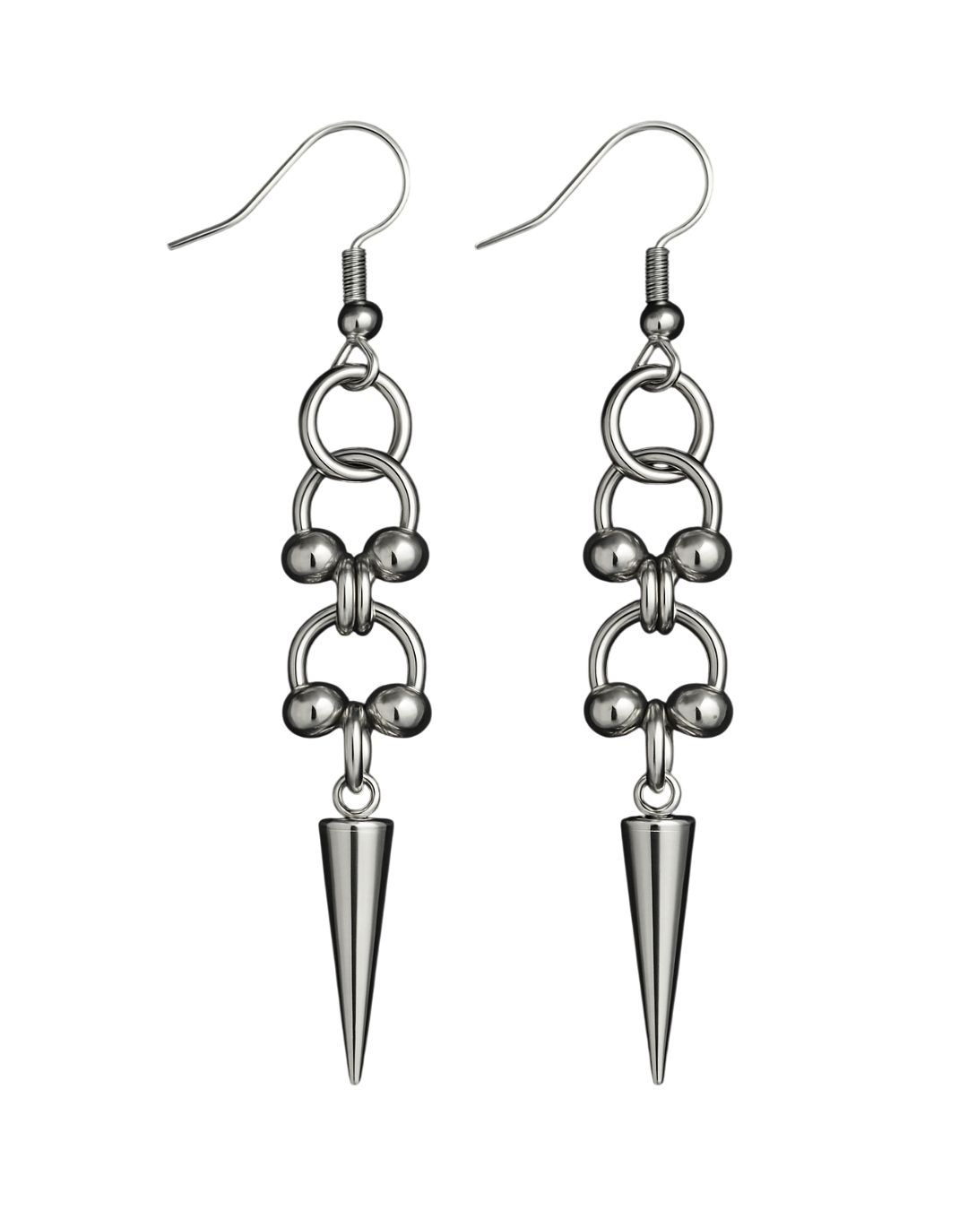Aretes largos con diseño de bolitas