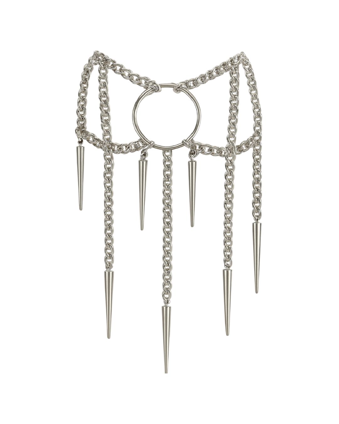 Collar en capas con caída larga y diseño de púas