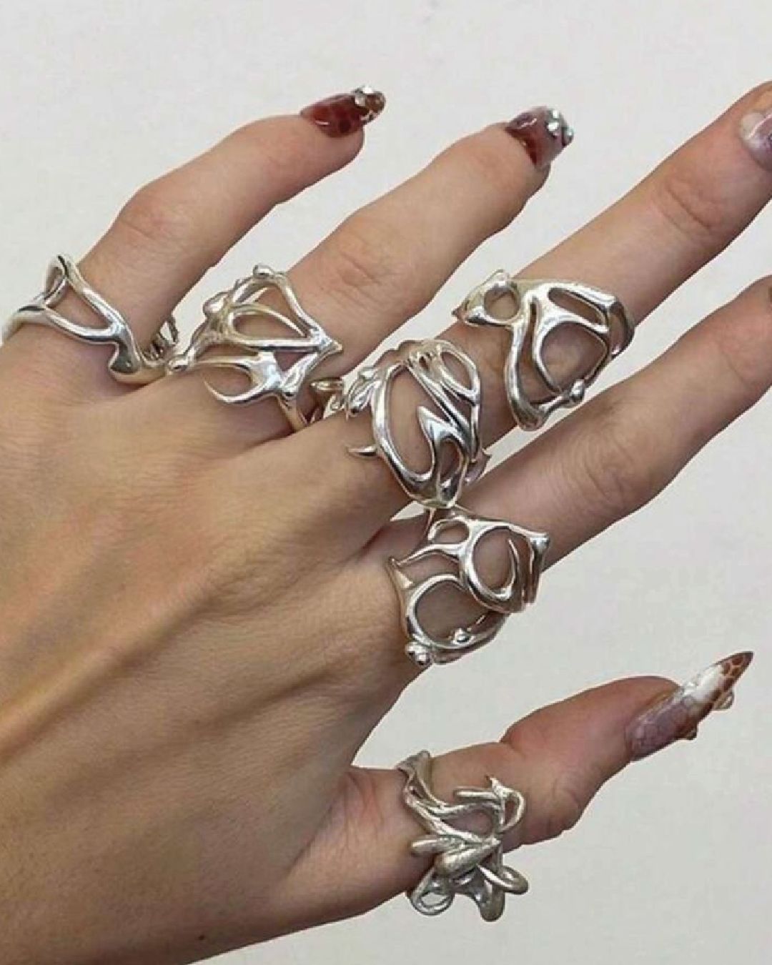 Set de anillos ajustables – Estilo abstracto