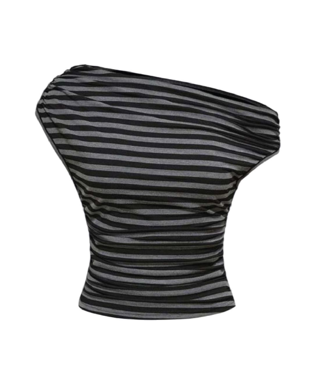 Camiseta Estilo Punk con Hombro Caído