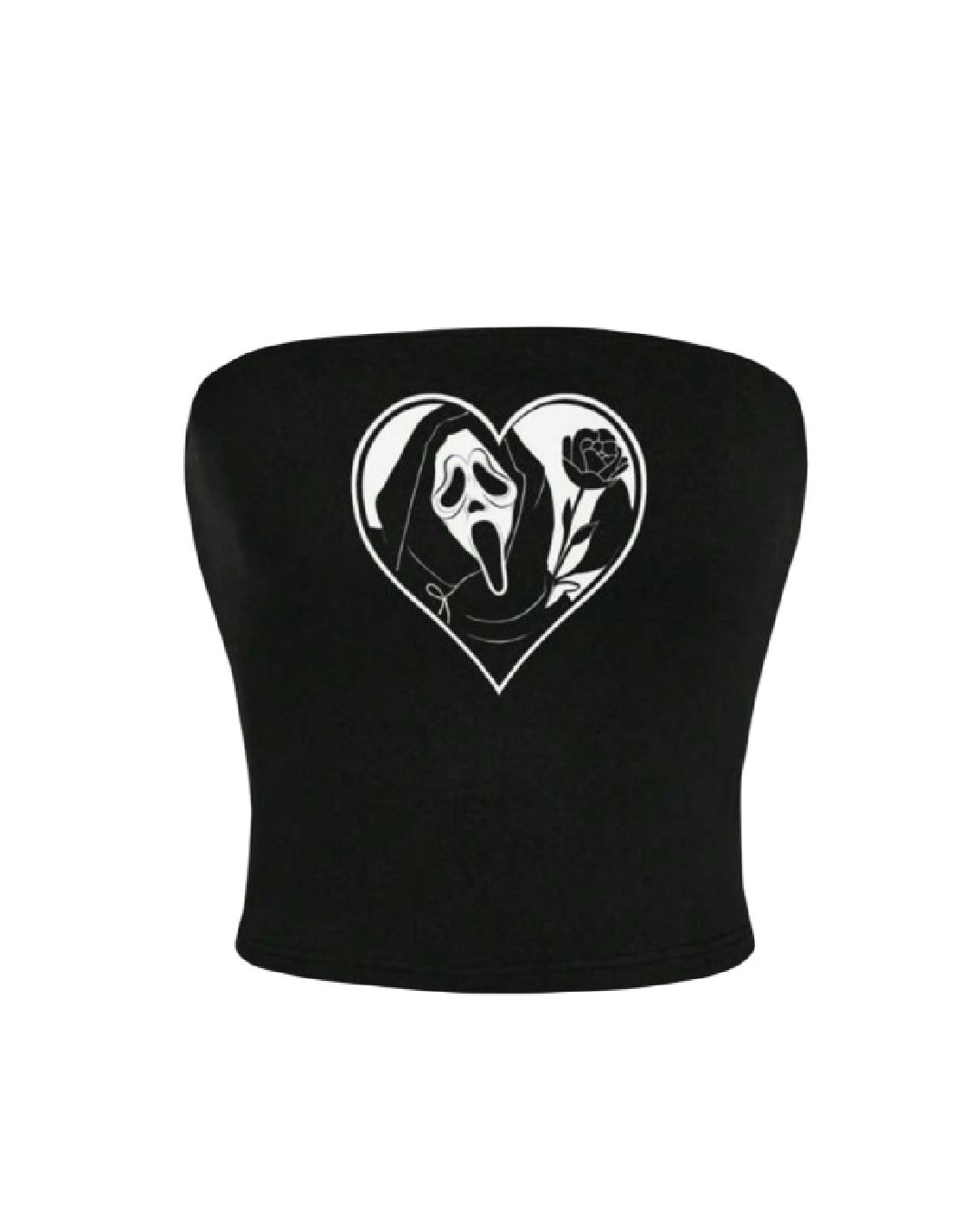 Top Estampado Ghostface con Ajuste Fruncido