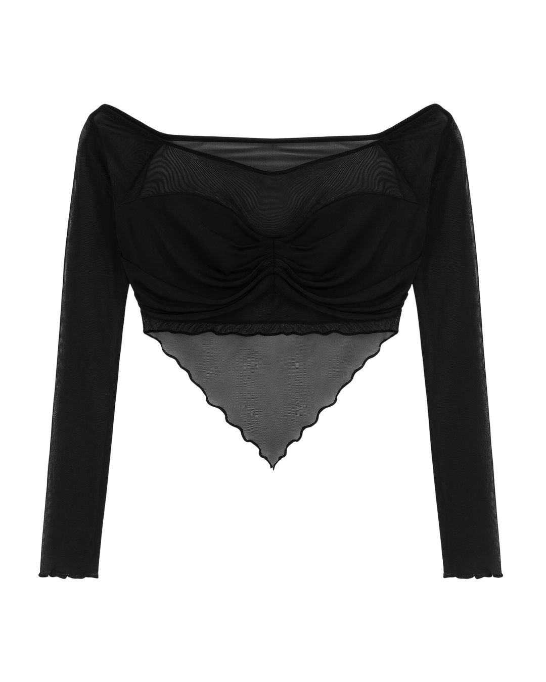 Top mesh con escote en V