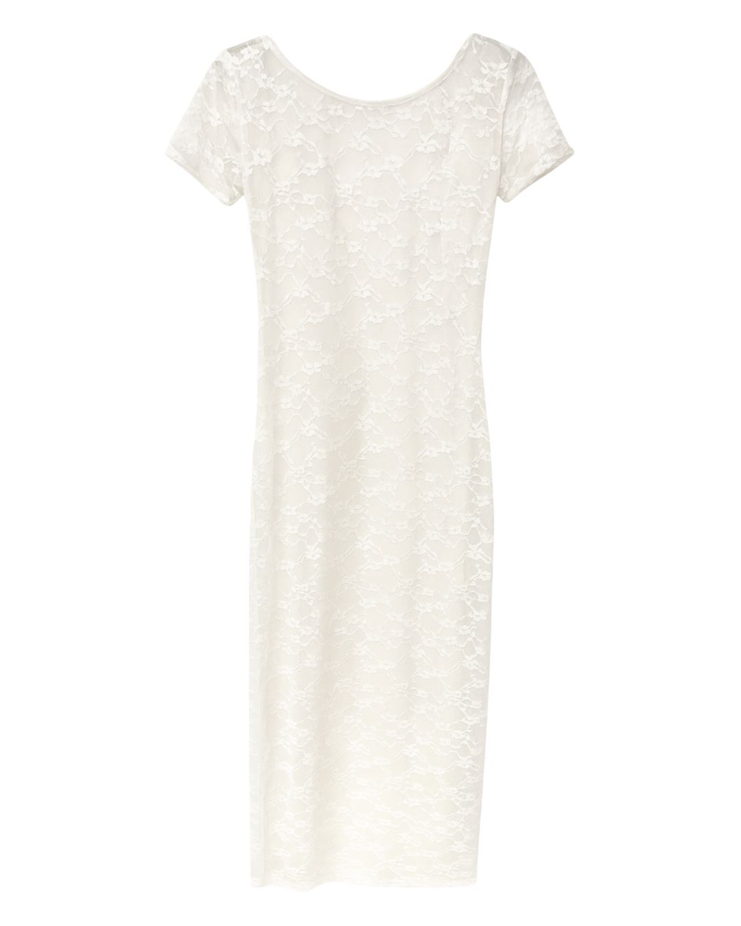 Vestido largo de encaje blanco