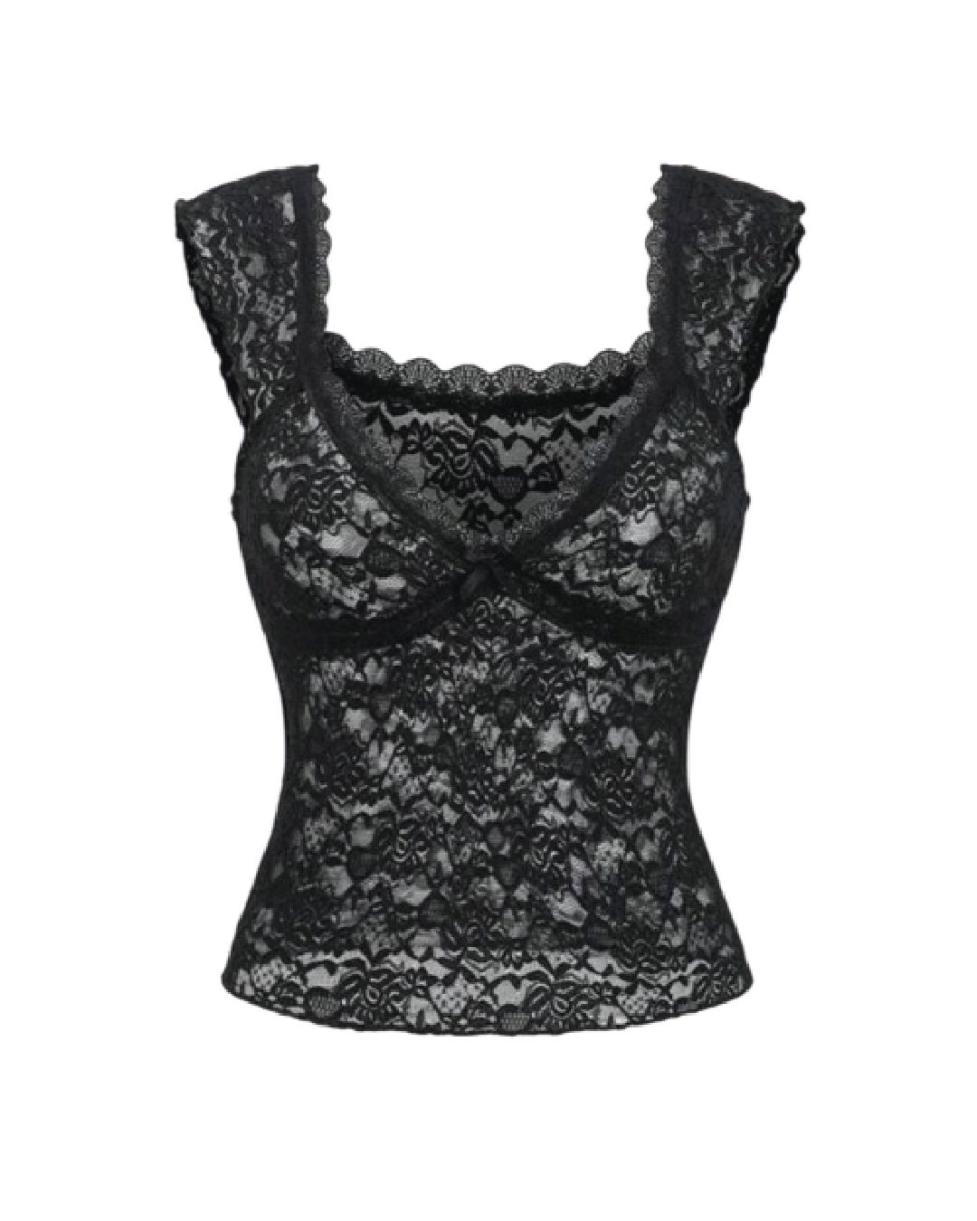Top mesh con encaje