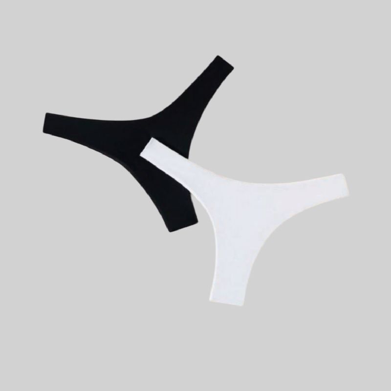 Bikini bottom en negro y blanco (pack de 2 piezas)