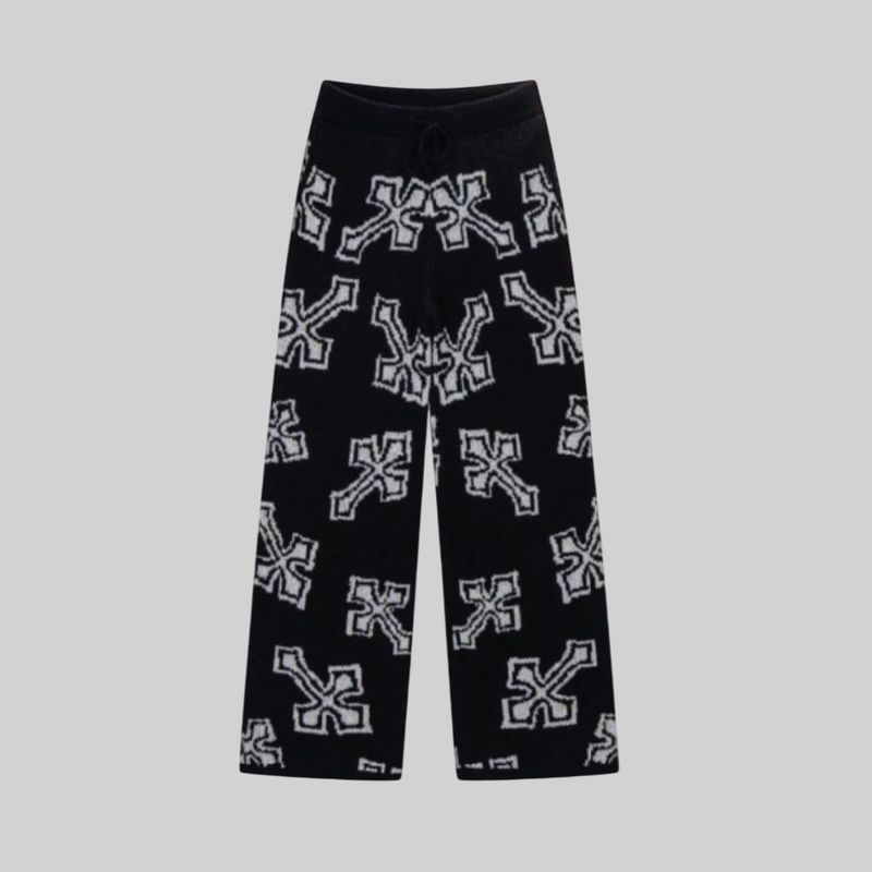 Pantalón stretch con cruces