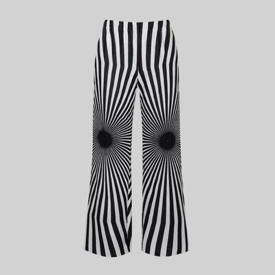 Pantalón de corte campana con diseño en espiral