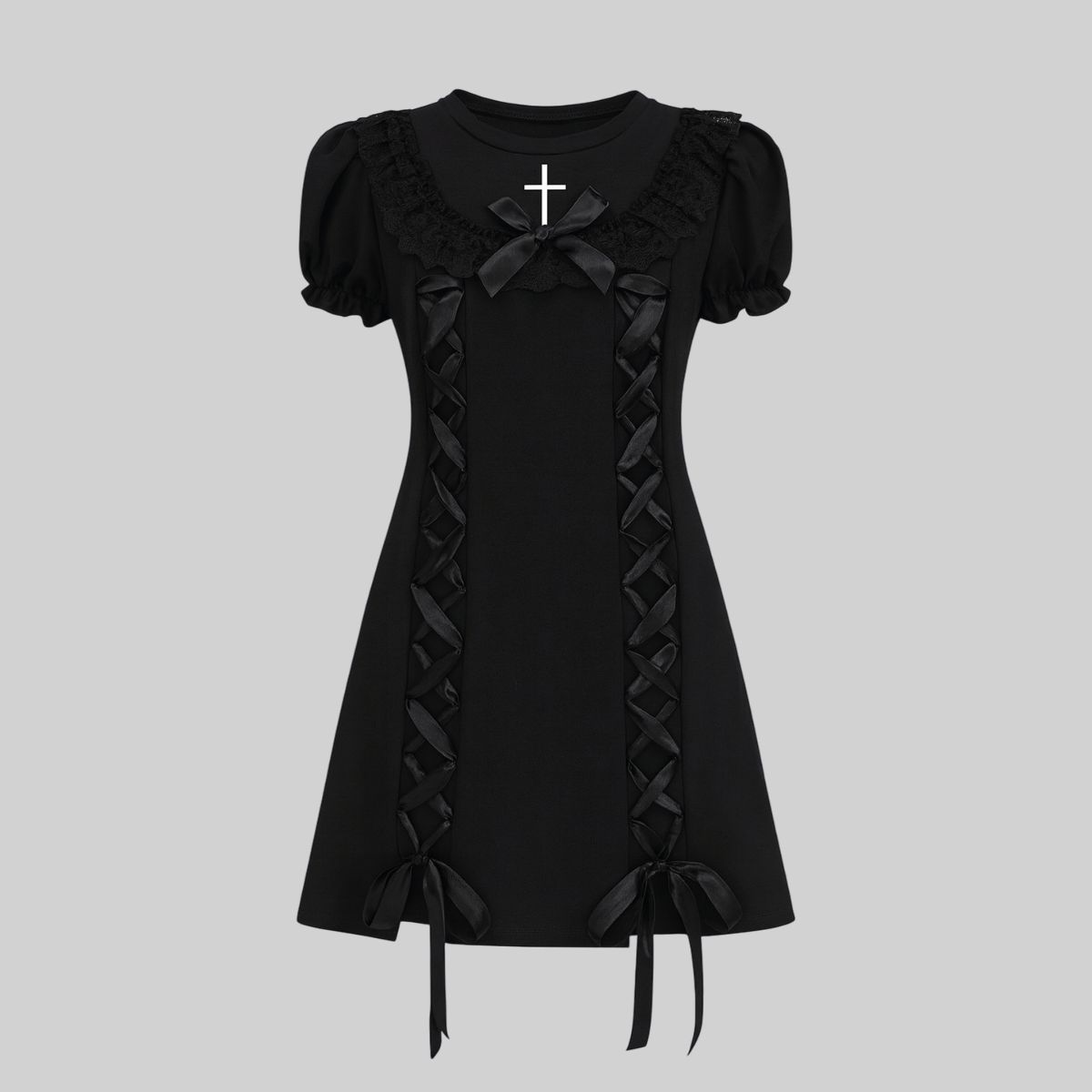 Vestido gótico con cintas laterales
