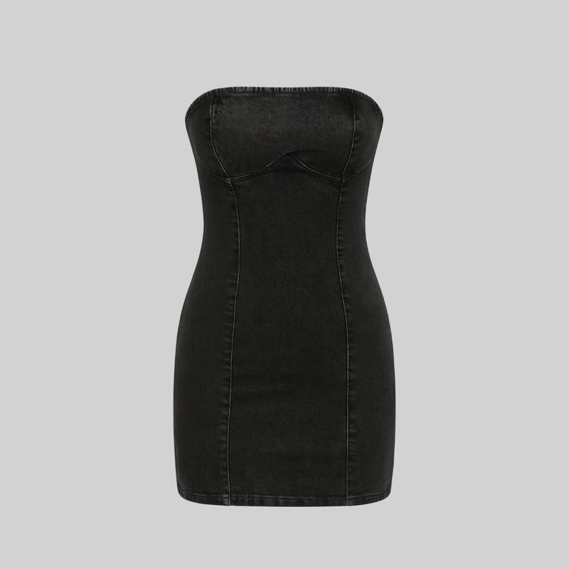 Vestido corto tubo en mezclilla