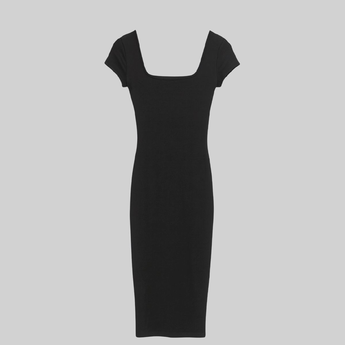 Vestido midi canalé negro