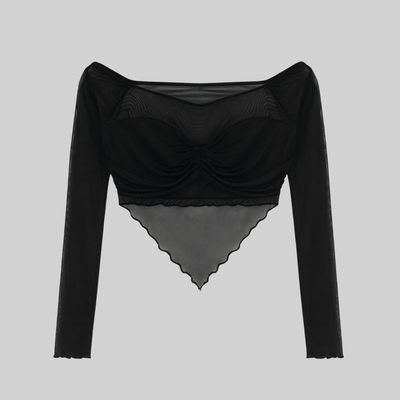 Blusa manga larga con escote en V