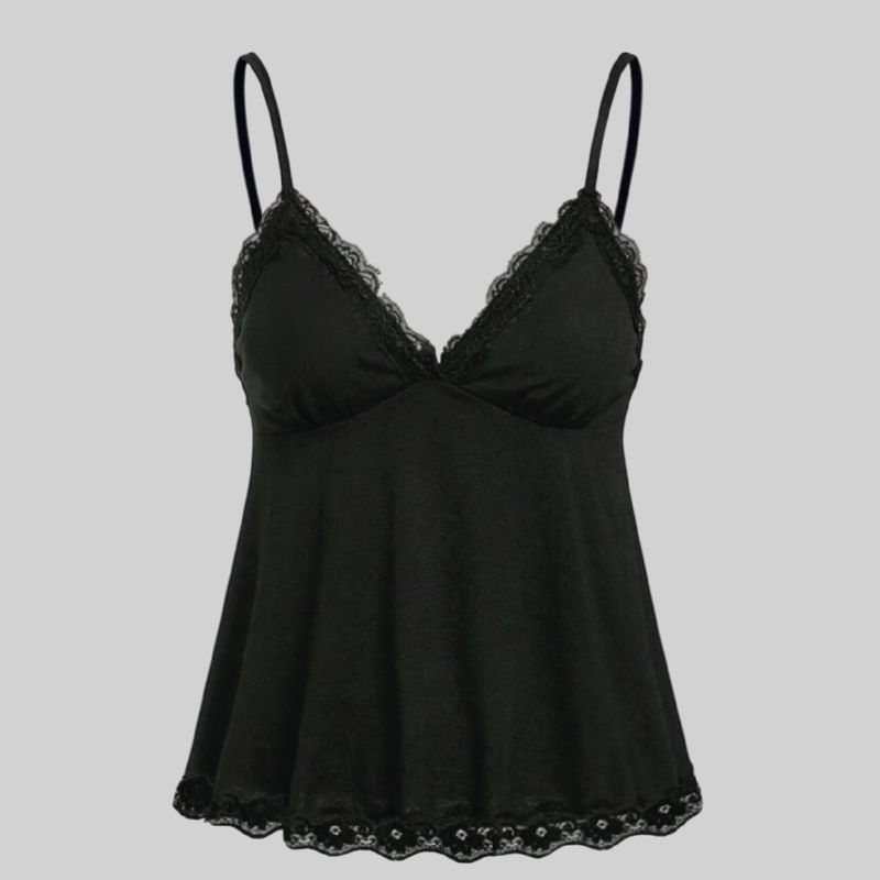 Blusa Estilo Fairycore con Encaje