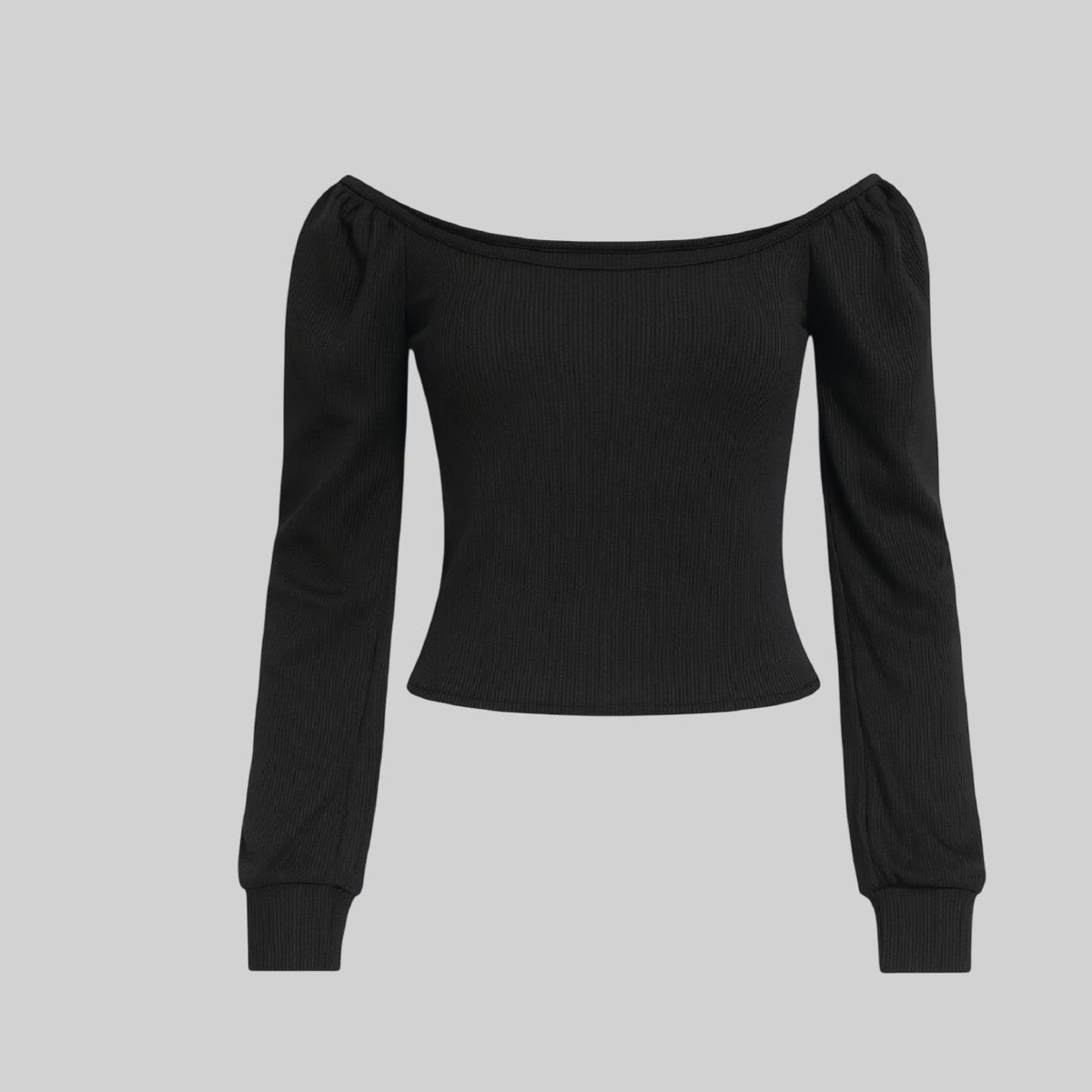 Blusa manga larga canalé con volumen