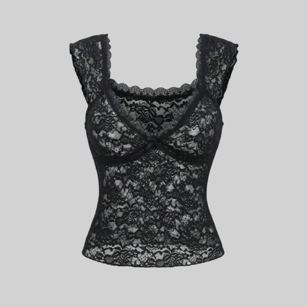 Blusa mesh con encaje