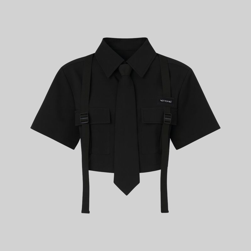 Blusa con botones y corbata incluida