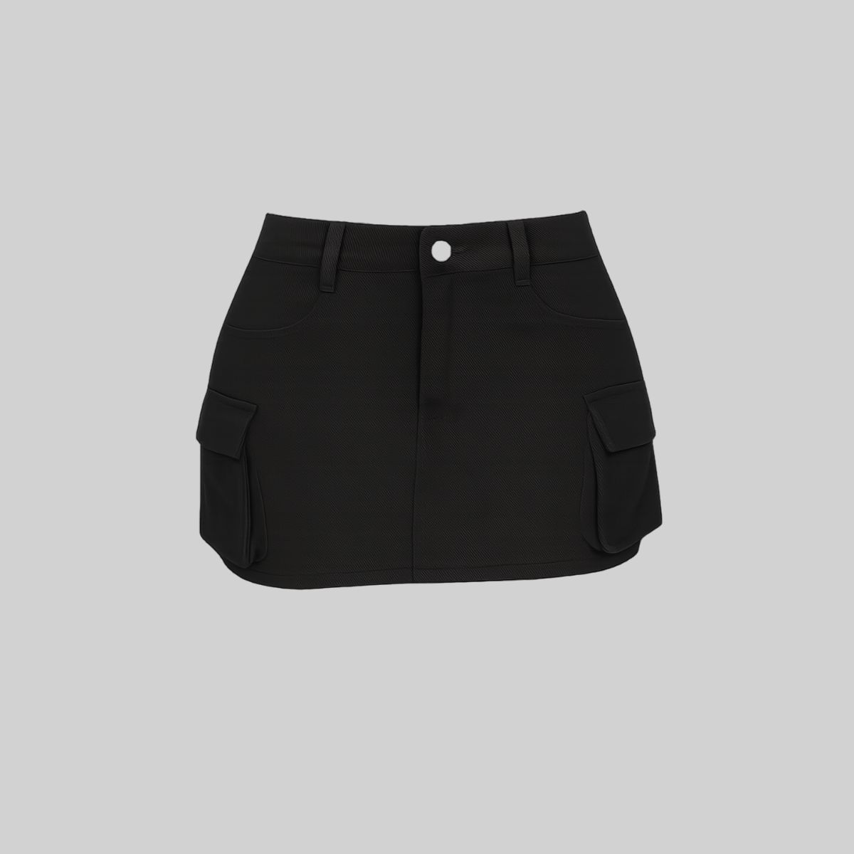 Falda corta estilo cargo negra