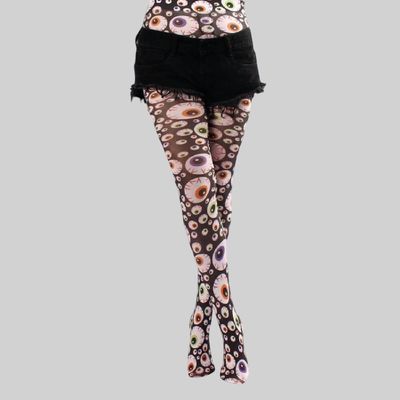 Medias Vintage con Estampado de Ojos