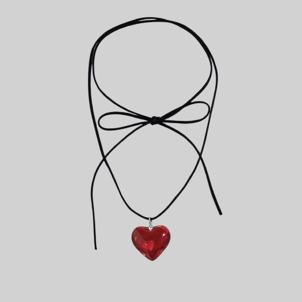 Collar de corazón rojo