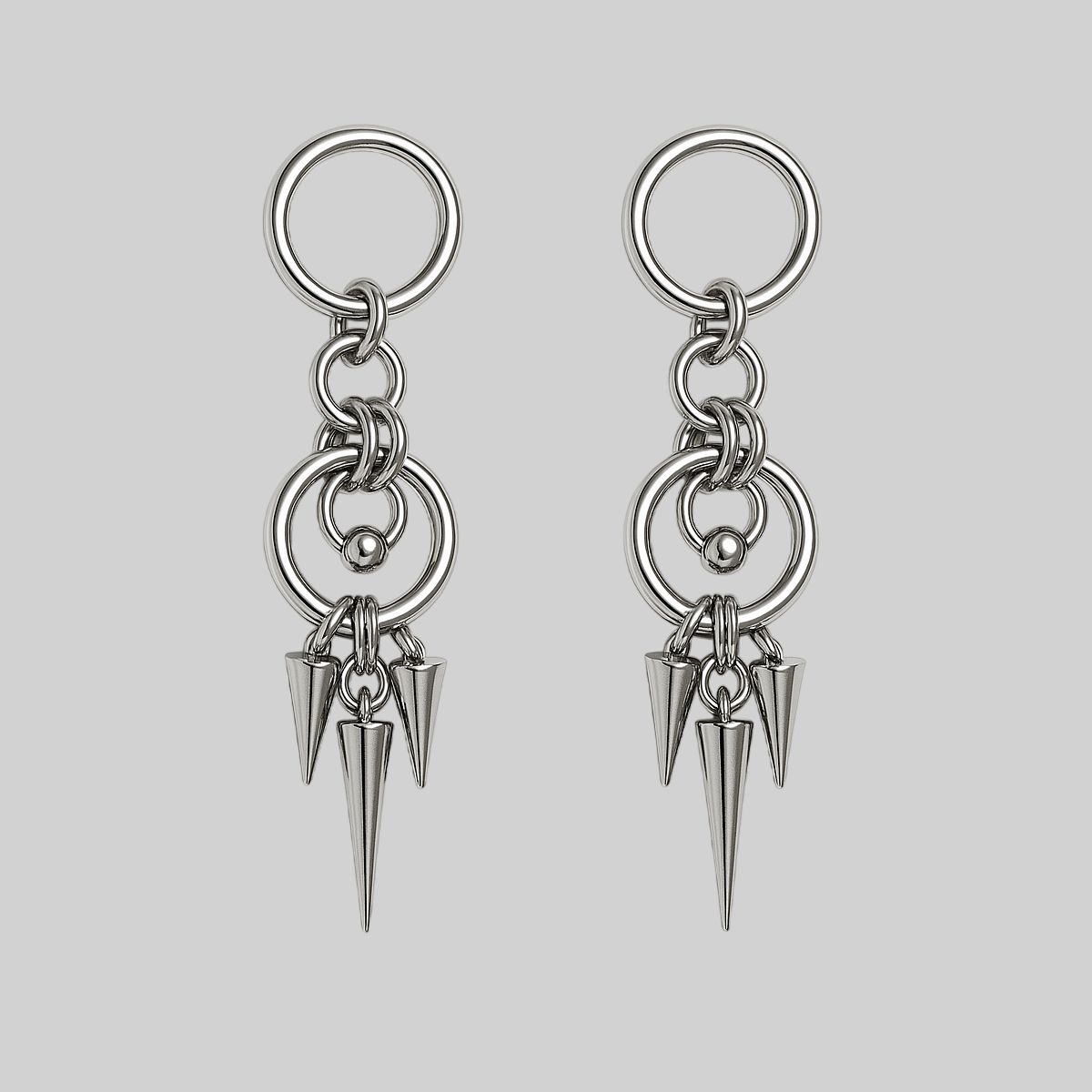 Aretes de púas con diseño de cascada