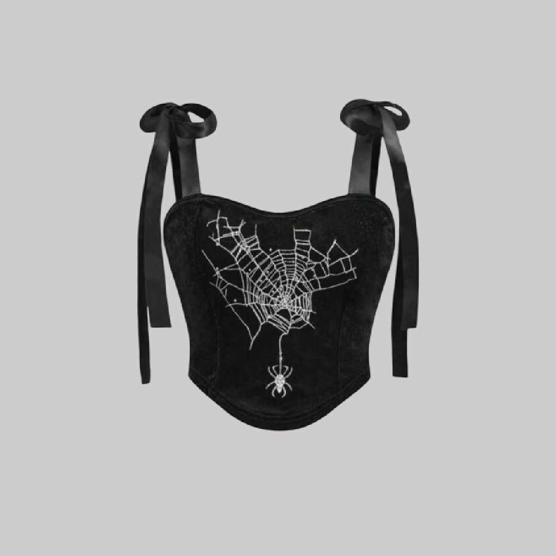 Bustier terciopelo araña
