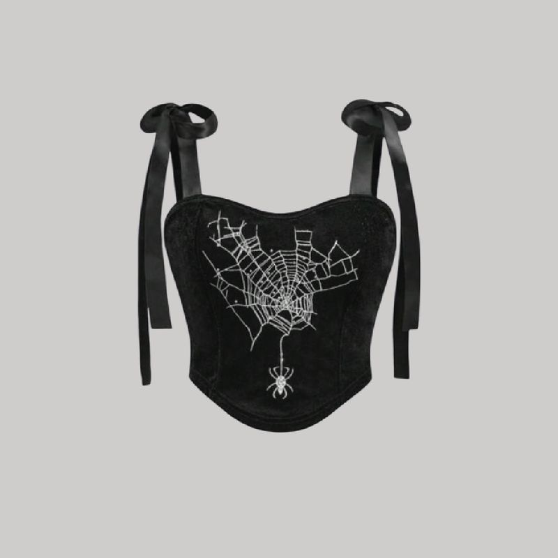 Bustier terciopelo araña