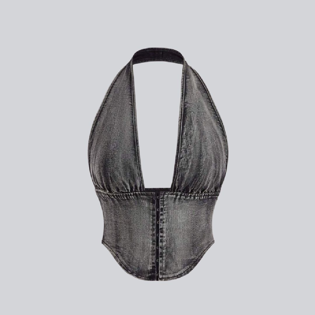Top denim halter