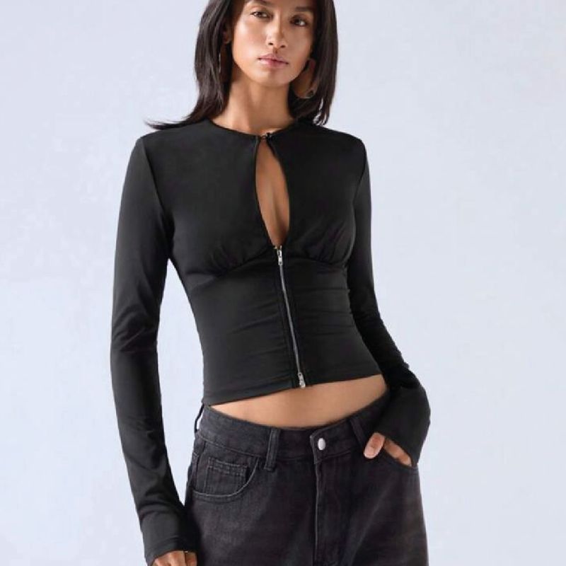 Blusa zipper frontal